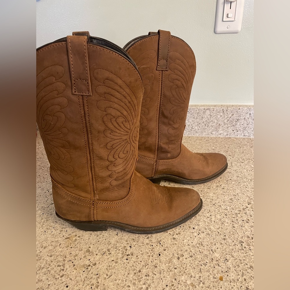Masterson Boot Co. Womens Leather Cowboy Boots Brown Size 8.5W RB7440